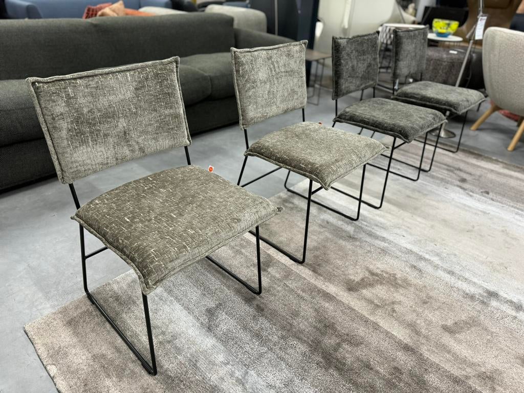 4 Nieuw Jess Design Norman eetkamerstoelen stof stoel, Overige kleuren, Nieuw, Ophalen of Verzenden, Jess