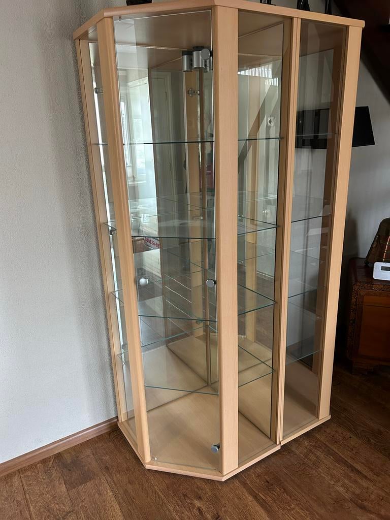 Vitrinekast met verlichting, Ophalen, Gebruikt, 100 tot 150 cm, Glas
