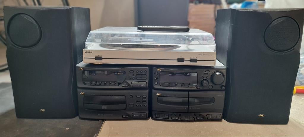 JVC stereo set + Lenco L-3865 platenspeler – compleet, Ophalen, Zo goed als nieuw, JVC, Dvd-speler