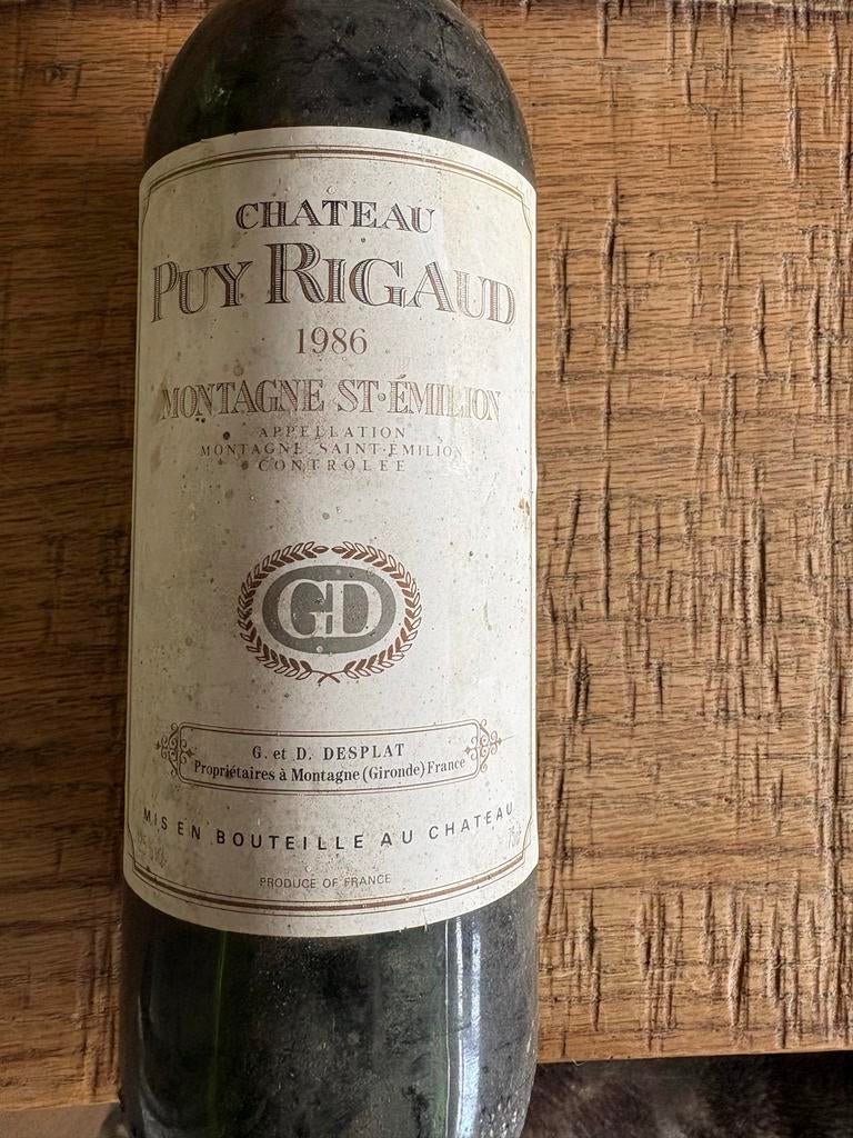Chateau Puy Rigaud 1986 Montagne St-Emilion, Ophalen of Verzenden, Gebruikt, Frankrijk, Rode wijn