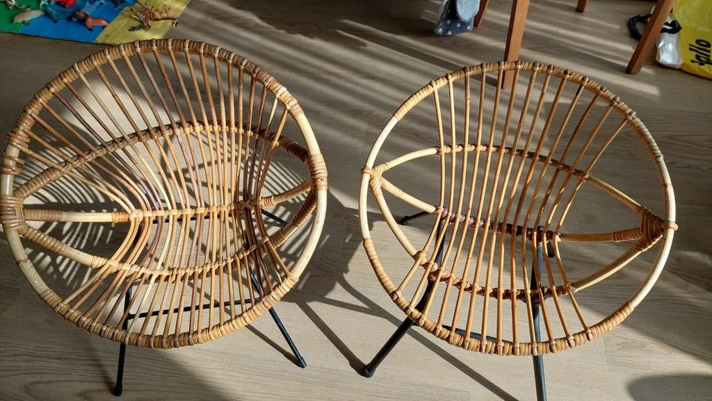 2x Rohe Noordwolde rotan kinderstoeltje, Kinderen en Baby's, Kinderkamer | Tafels en Stoelen, Ophalen, Gebruikt, Stoel(en)