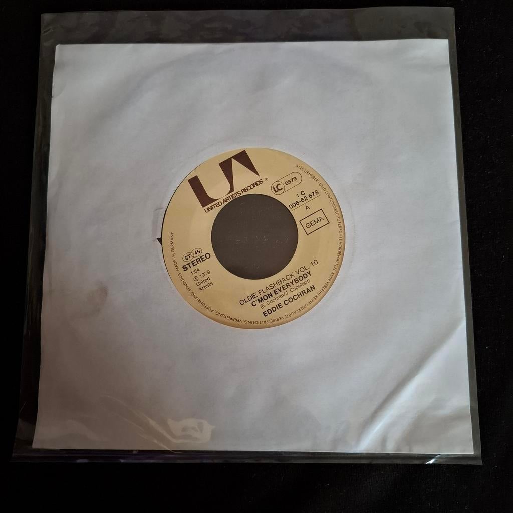 Eddie Cochran - C'mon Everybody (1958) Single, Cd's en Dvd's, Vinyl Singles, Ophalen of Verzenden, Zo goed als nieuw, 7 inch, Rock en Metal