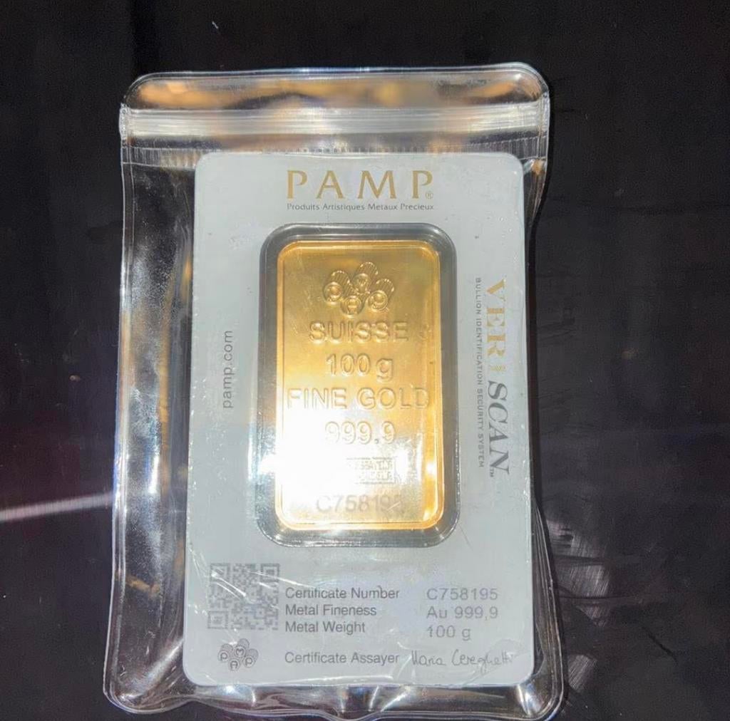 GOUD 100gr PAMP SWISS MADE, Ophalen of Verzenden, Goud
