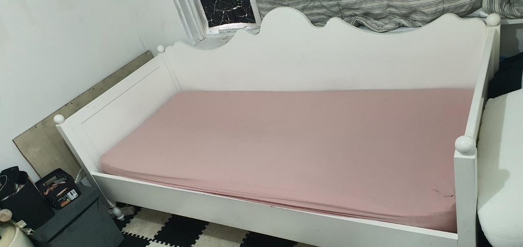 Bed 90200, Gebruikt, 90 cm, Eenpersoons, Wit