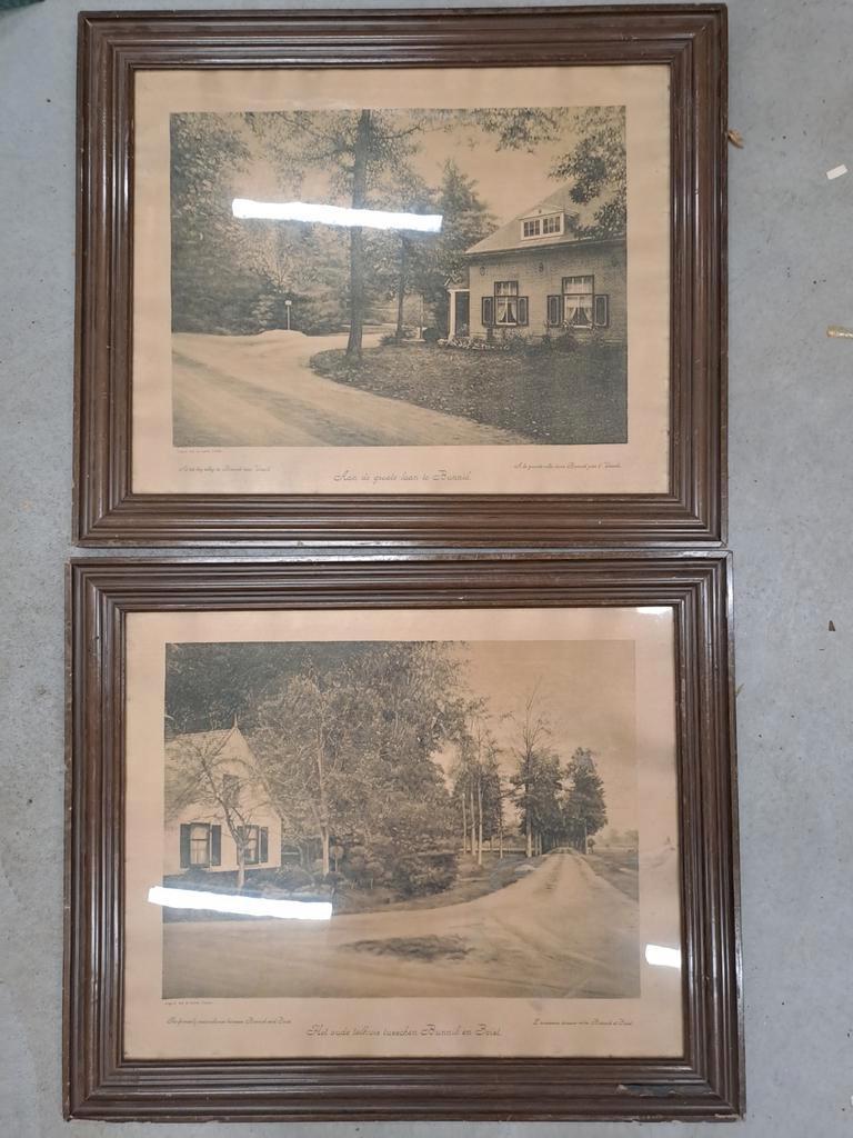 [Bunnik / Utrecht] Twee ingelijste oude prenten, Ophalen of Verzenden