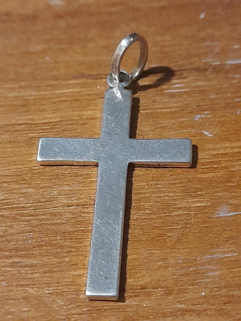 Zilveren Kruis Hanger 835 Gekeurd, Gebruikt, Ophalen of Verzenden, Kruis of Symbool, Zilver