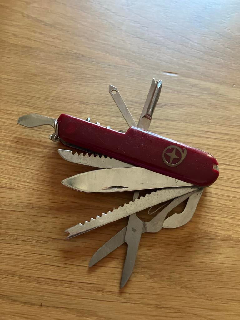 Zakmes Swiss Army Style met Leren Etui, Verzenden