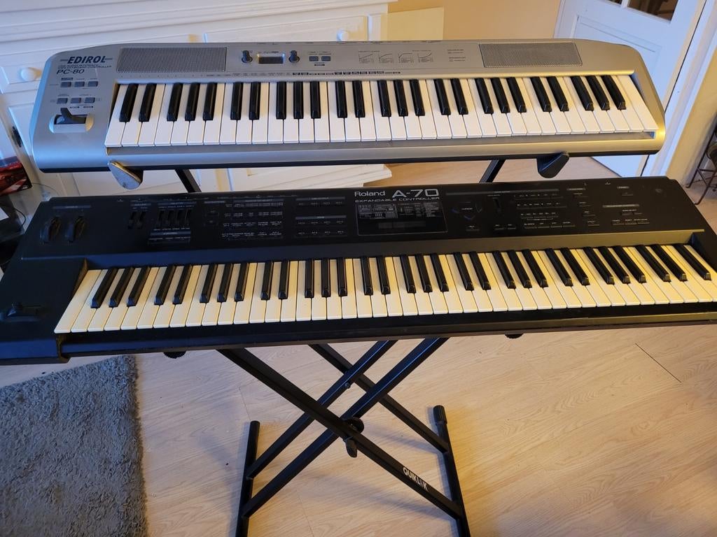 Roland A-70 en Edirol PC-80 Keyboard Set, Gebruikt, 88 toetsen, Roland, Ophalen of Verzenden