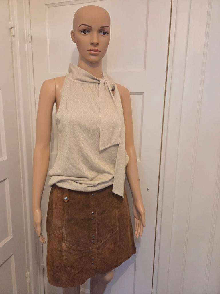Rok 70's rokje suède leer cognac bruin maat 38 maat 40, Kleding | Dames, Rokken, Maat 38/40 (M), Bruin, Ophalen of Verzenden, Zo goed als nieuw