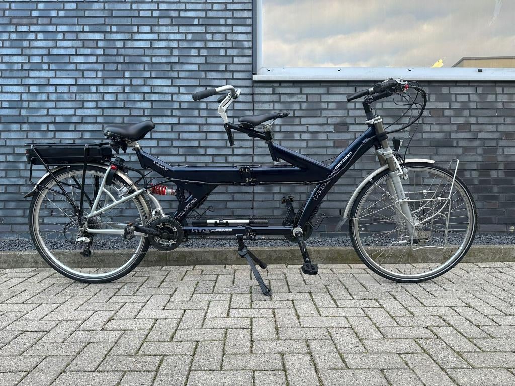 Elektrische Koga Miyata TwinTraveller Tandem Vouwbaar, Fietsen en Brommers, Fietsen | Tandems, Ophalen, Gebruikt, Opvouwbaar, 47 tot 51 cm
