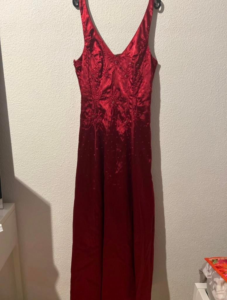 Lange avond japon, Kleding | Dames, Jurken, Zo goed als nieuw, Maat 38/40 (M), Rood, Onder de knie, Ophalen