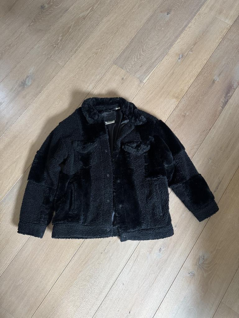 wollen jas, Kleding | Dames, Jassen | Winter, Zwart, Ophalen of Verzenden, Maat 36 (S), Levi’s