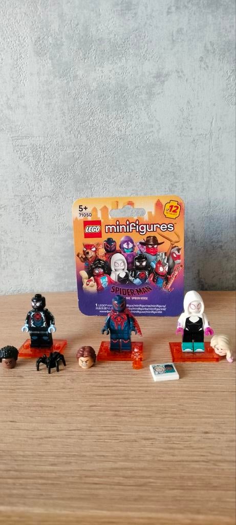 lego 71050 spiderman cmf. Miles Morales, 2099 en Gwen Stacy, Ophalen of Verzenden, Nieuw, Complete set, Lego