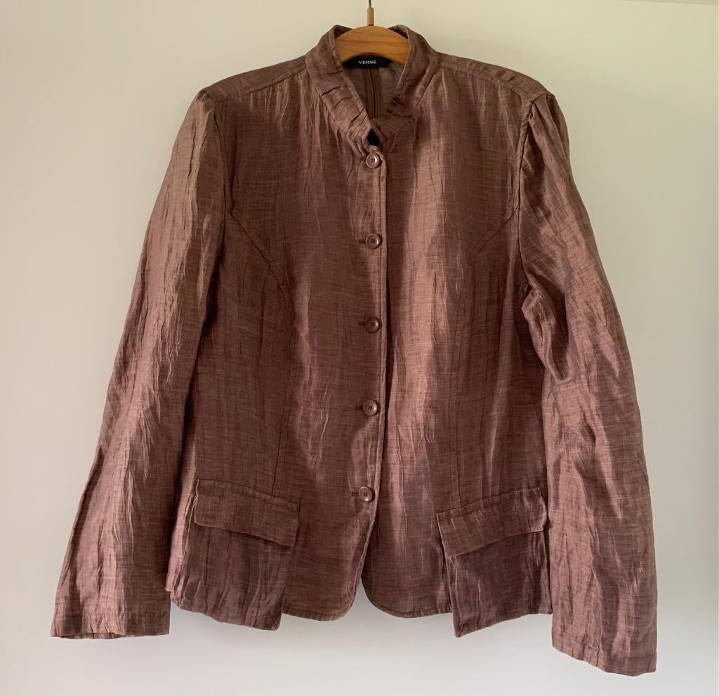 Brons-bruine blouse/jasje, maat 42, merk: Verse, z.g.a.n., Ophalen of Verzenden, Zo goed als nieuw, Maat 42/44 (L), Bruin