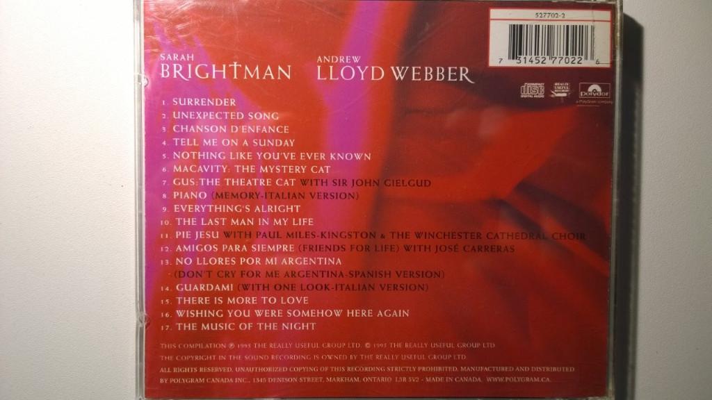 Sarah Brightman & Andrew Lloyd Webber - Surrender, Ophalen of Verzenden, Zo goed als nieuw