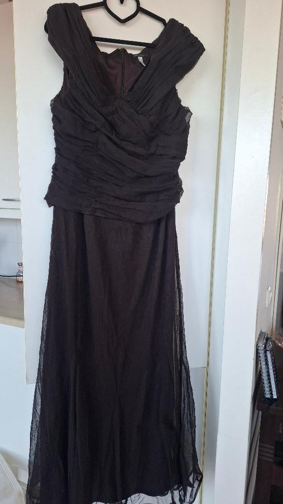 Lange zwarte avondjurk, Kleding | Dames, Jurken, Zwart, Maat 42/44 (L), Mariposa, Ophalen of Verzenden