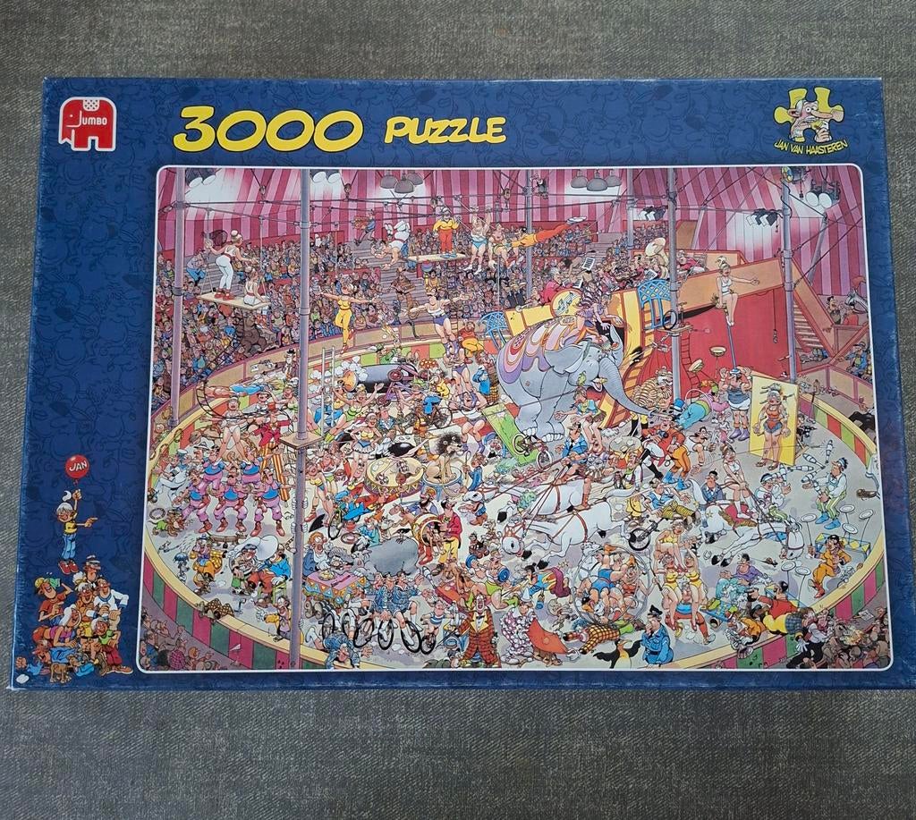 Jan van Haasteren Circus Puzzel 3000 stukjes, Ophalen of Verzenden, Meer dan 1500 stukjes, Gebruikt, Legpuzzel