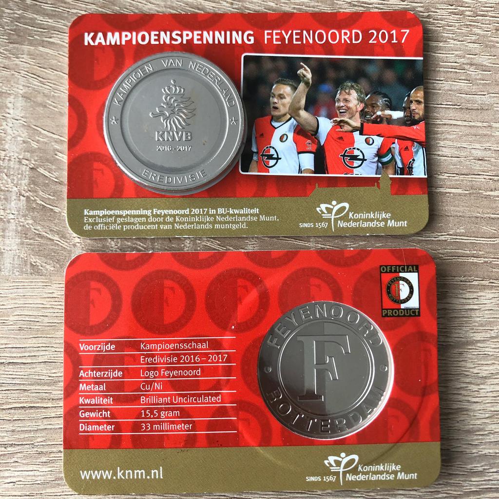 Feyenoord Kampioenspenning 2017, officiële KNVB penning !, Verzamelen, Sportartikelen en Voetbal, Ophalen of Verzenden, Nieuw