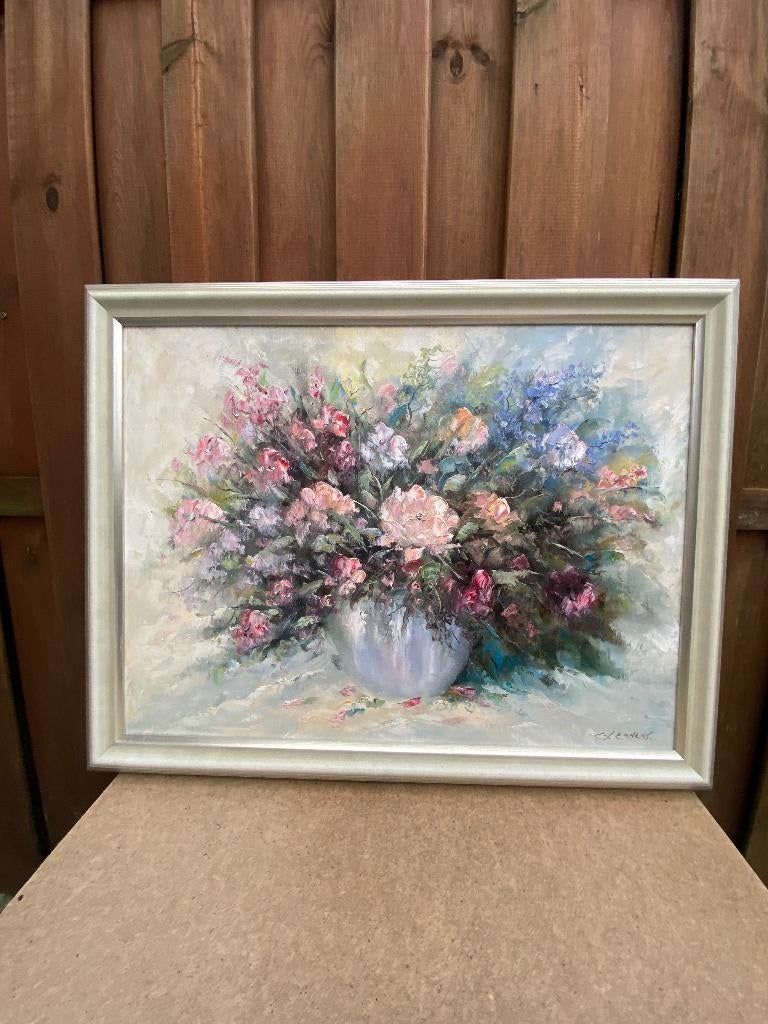 Bloemen stilleven.G.J.Ernens, Antiek en Kunst, Kunst | Schilderijen | Klassiek, Ophalen