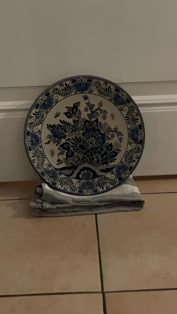 3 Handgeschilderde Delftsblauwe Borden, Ophalen