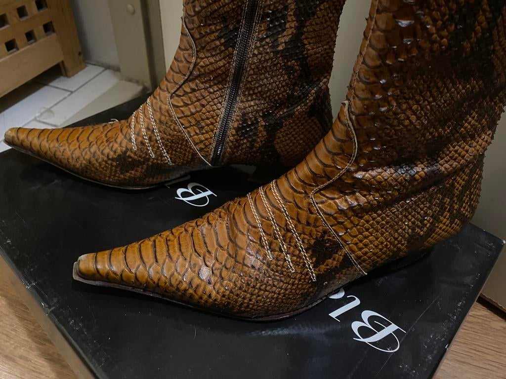 Gave Bladelli cowboylaarzen slangenprint bruin 42, Ophalen, Hoge laarzen, Bruin, Zo goed als nieuw