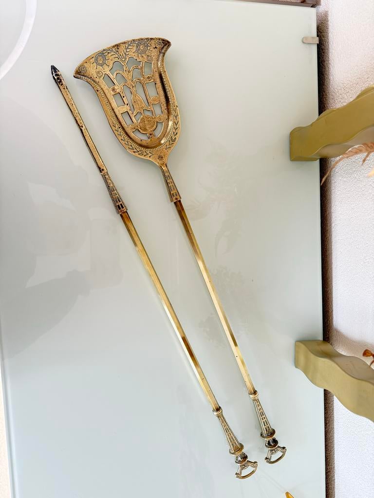 Antiek Messing Haardstel - Decoratief & Functioneel, Antiek en Kunst, Antiek | Woonaccessoires, Ophalen of Verzenden