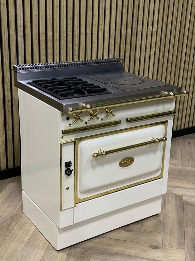 Luxe Fornuis Morice + Gasoven Uniek Showroommodel Zeldzaam, Nieuw, Grill, Vrijstaand, Gas