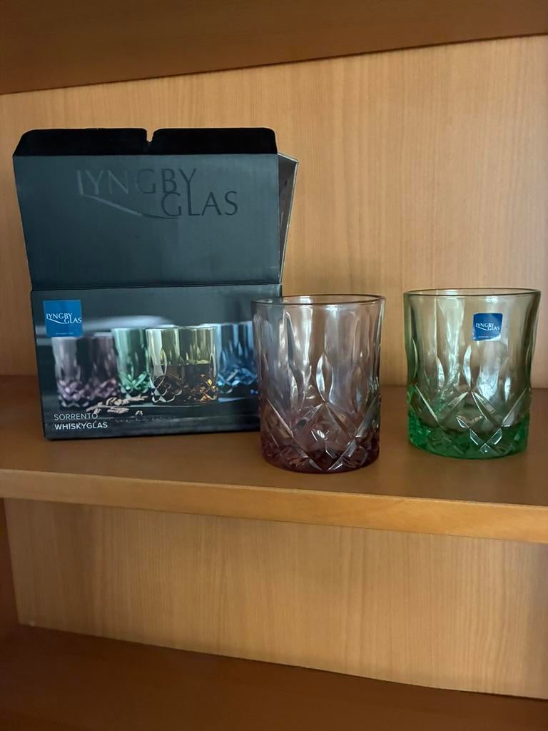 4 Whisky glazen Sorrento Lyngbyglas, Ophalen, Nieuw, Overige materialen, Minder dan 25 cm
