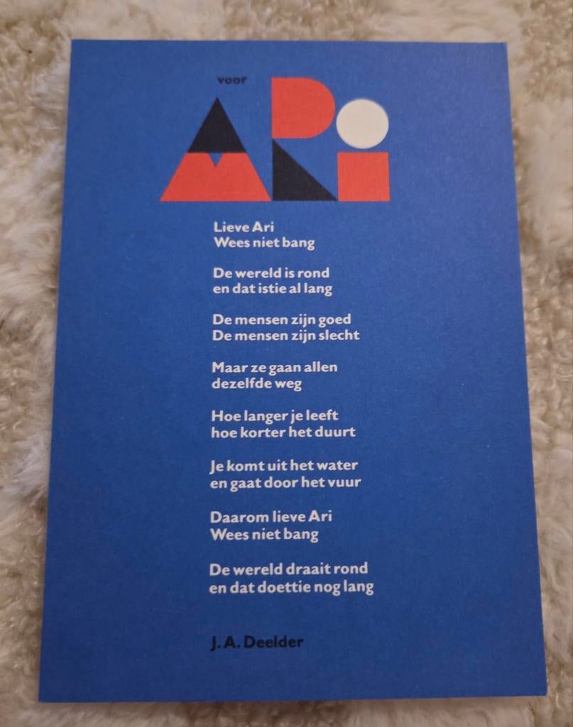 Voor Ari - Jules Deelder, Verzamelen, Verzenden, 1980 tot heden, Ongelopen, Overige thema's