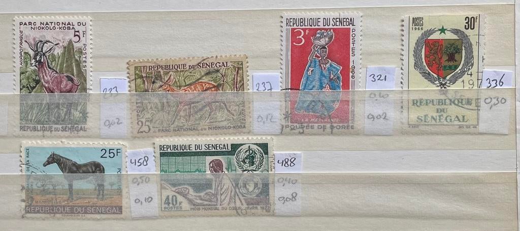 Kaveltje postzegels Senegal, Ophalen of Verzenden, Overige landen, Gestempeld