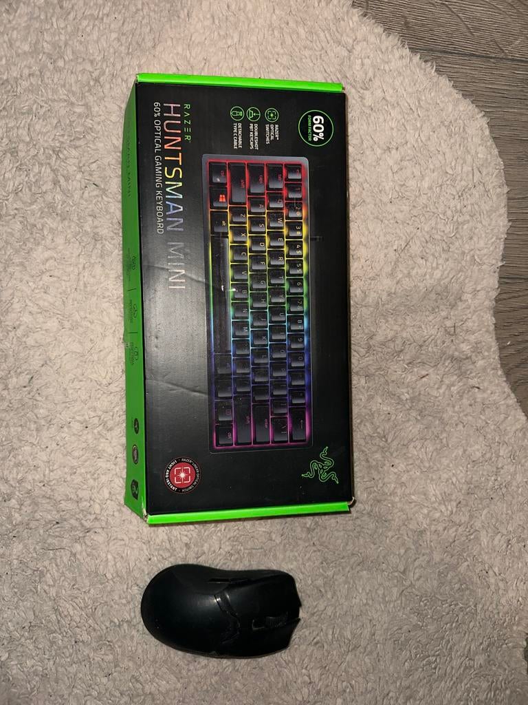 Razer Huntsman Mini Gaming Toetsenbord, Ophalen, Gaming toetsenbord, Zo goed als nieuw, Qwerty