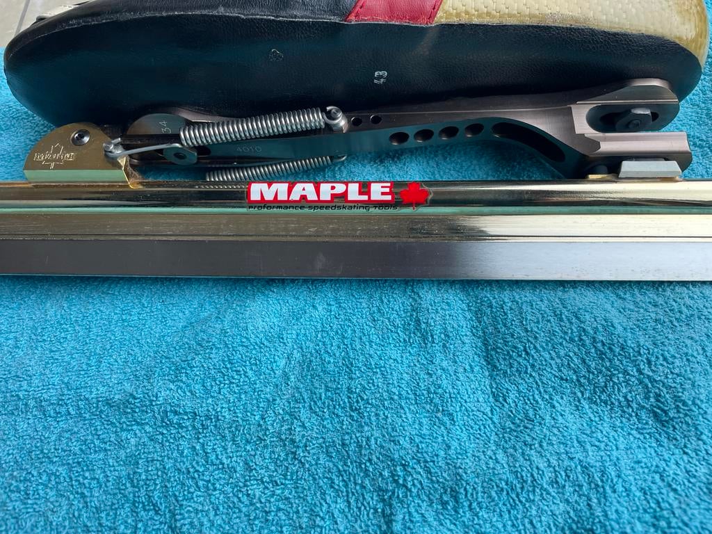 Maple Gold Klapschaatsen onderstel Maat 43 - Zonder Schoenen, Klapschaats, Ophalen of Verzenden, Zo goed als nieuw, Maple