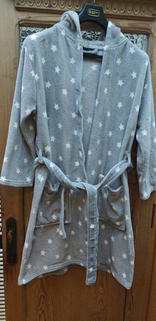 ochtendjas badjjas 100% polyester maat XL/XXL, Ophalen of Verzenden, Zo goed als nieuw, Maat 46/48 (XL) of groter, Grijs