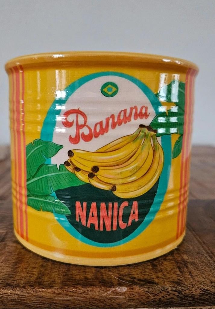 Kersten,plantenpotje klein banana van Dolomiet 9,8x9,8x8,7cm, Tuin en Terras, Overige materialen, Verzenden, Rond, Nieuw