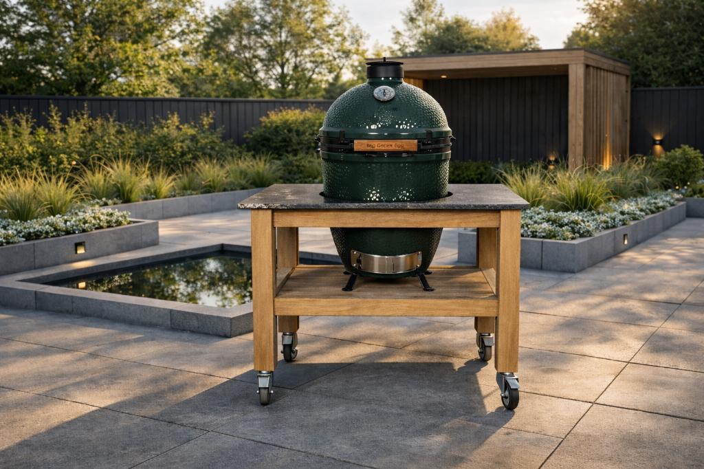 Easy Luxe Massief Eiken BBQ-Meubel Incl. Graniet, Maatwerk, Houtskool, Nieuw, Ophalen of Verzenden