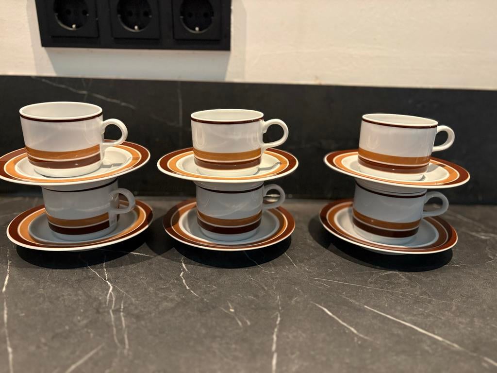 Vintage Mosa Maastricht koffieservies jaren 70 stijl, Antiek en Kunst, Ophalen of Verzenden