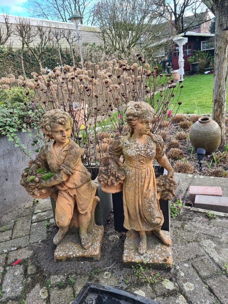 2 tuinbeelden, Tuin en Terras, Tuinbeelden, Ophalen of Verzenden, Gebruikt, Steen