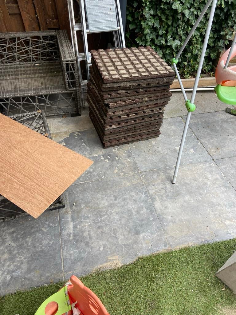 Rubberen tegels, Tuin en Terras, Tegels en Klinkers, Overige materialen, Gebruikt, Ophalen of Verzenden, Minder dan 5 m²