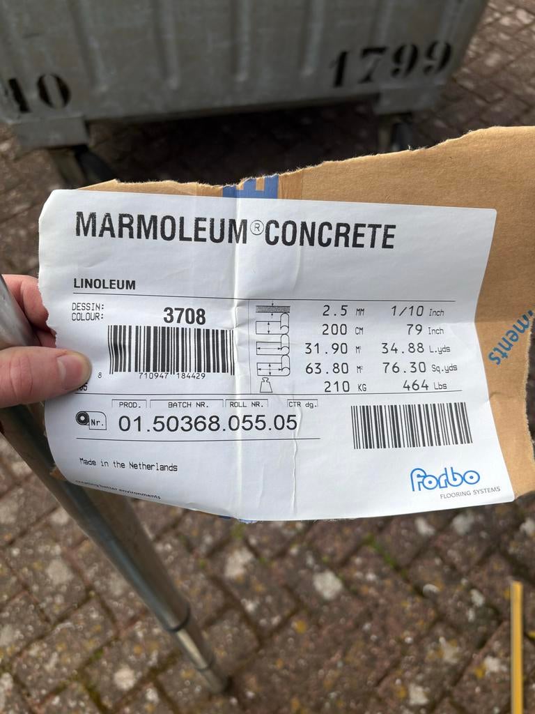 Marmoleum Concrete restant, Ophalen, Overige materialen, 30 cm of meer, Overige typen