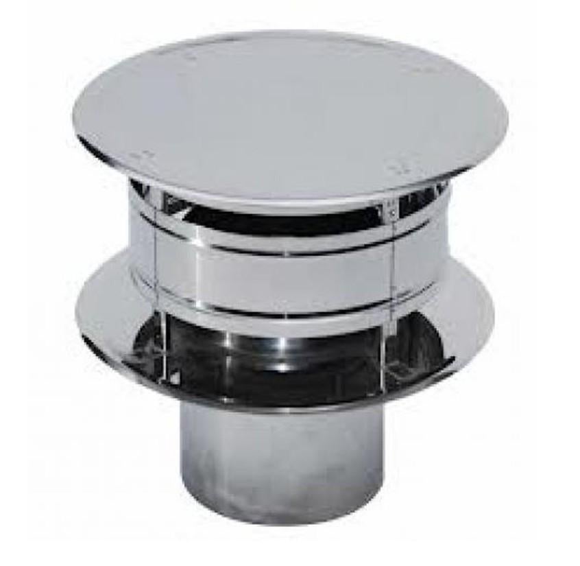 Trekkap RVS 200 mm voor op een schoorsteen, Ophalen of Verzenden, Zo goed als nieuw