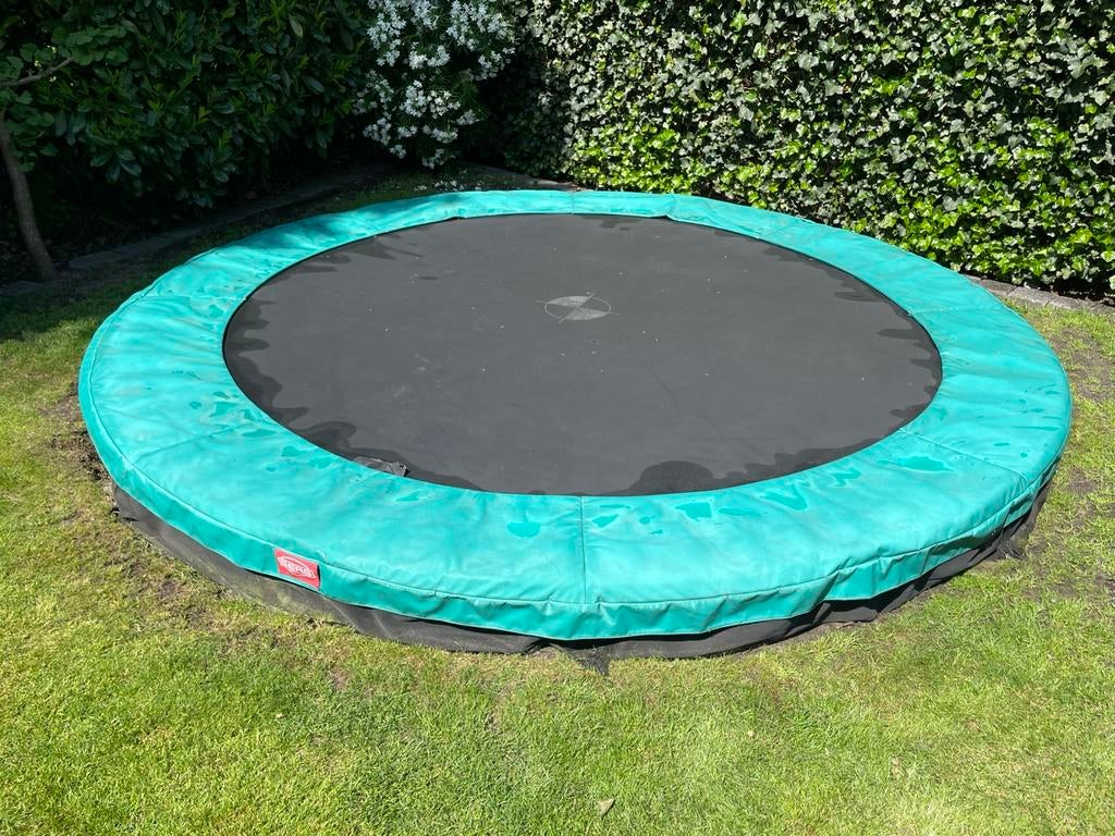 BERG trampoline FAVORIT InGround 330 cm GROEN rond model, Kinderen en Baby's, Speelgoed | Buiten | Trampolines, Ophalen, Gebruikt