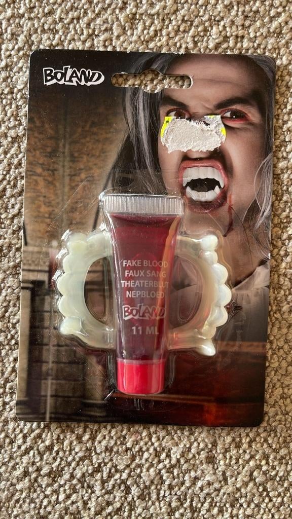 Nepbloed en vampier tandjes, Ophalen of Verzenden, Nieuw, Schmink, Halloween of Griezel