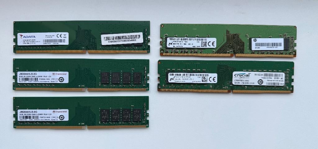 Te koop: Diverse DDR4 Geheugenmodules (Desktop + Laptop RAM), Computers en Software, RAM geheugen, Gebruikt, DDR4, 8 GB, Ophalen of Verzenden