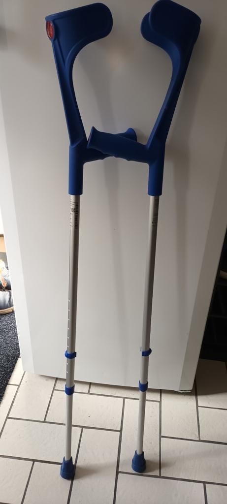 Elleboogkrukken loopkrukken blauw met reflectoren, Ophalen of Verzenden