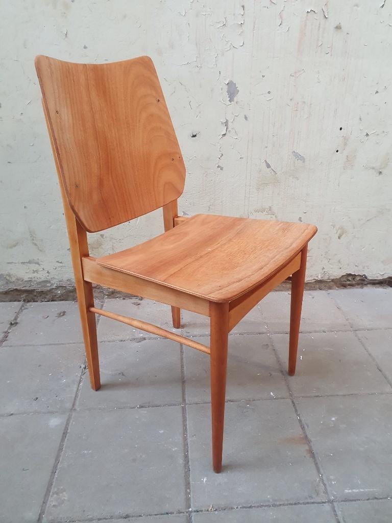 Houten unieke vintage stoel - schoolstoel stijl, Ophalen, Gebruikt, Vintage, retro, design, Bruin