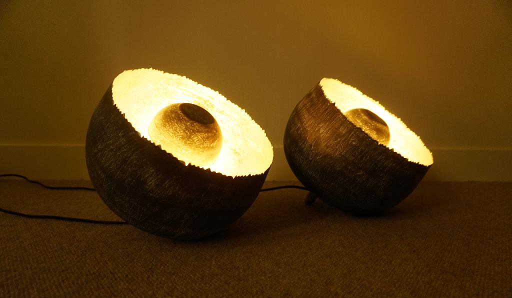 2 stuks tafellamp vloerlamp Zijlstra flowerpot basket grijs, Huis en Inrichting, Lampen | Tafellampen, Ophalen of Verzenden, Zo goed als nieuw