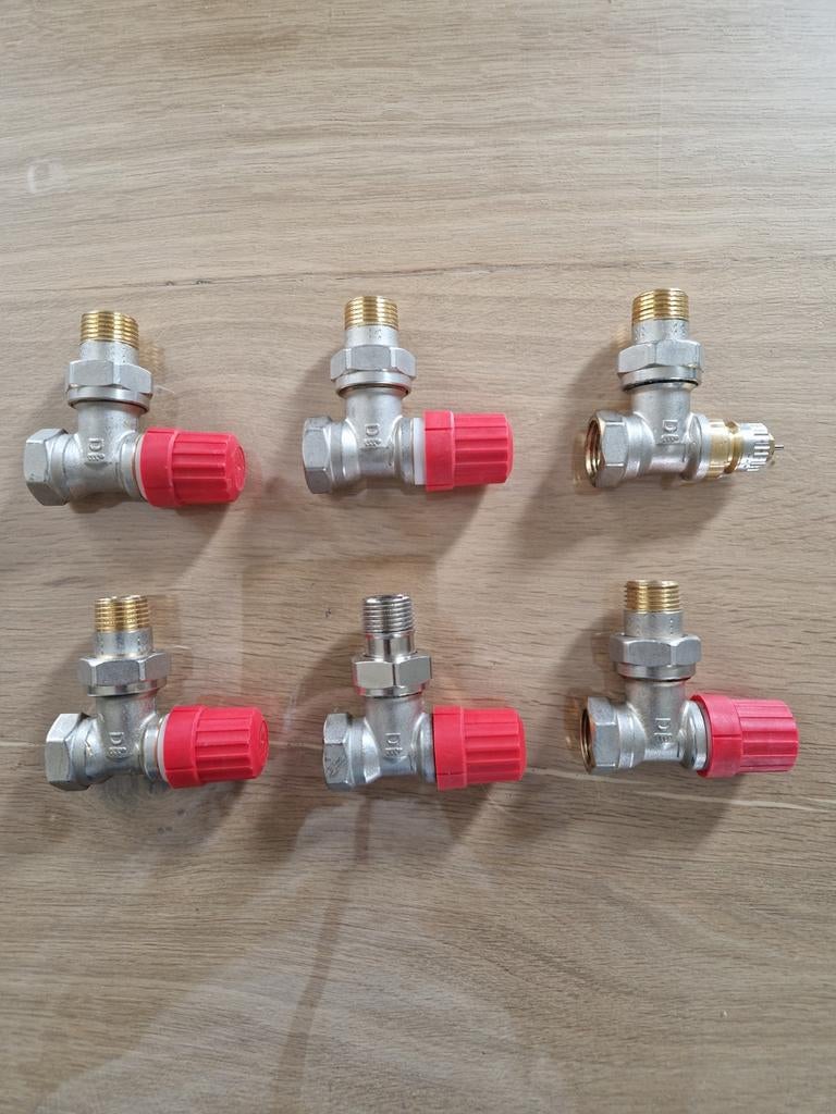Danfoss RA-N radiatorkraan haaks, 6 stuks, Minder dan 30 cm, Overige typen, Minder dan 60 cm, Ophalen of Verzenden