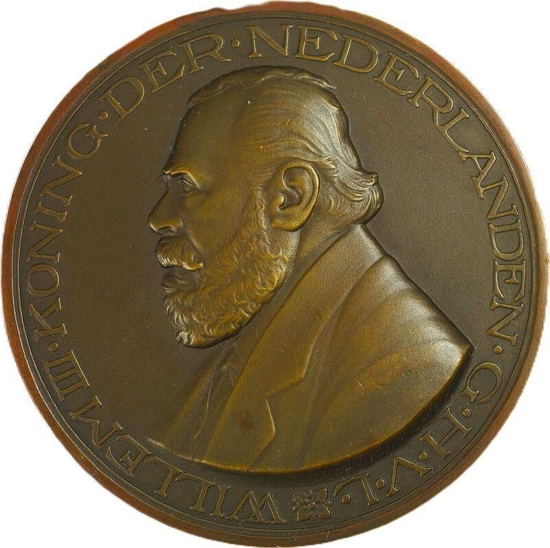 Nederland penning 1930 Willem III Van Goor EF, Postzegels en Munten, Penningen en Medailles, Ophalen of Verzenden, Overige materialen