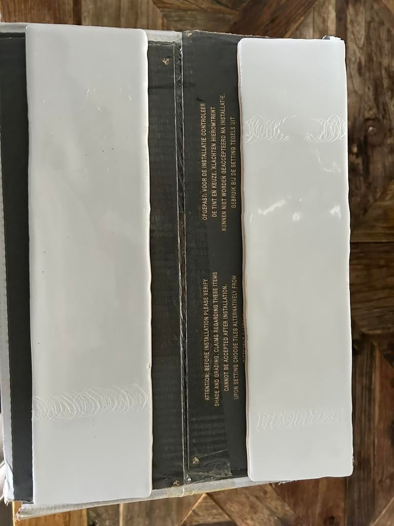 Tegels 76*304*8 Block White Glossy tegel, Ophalen of Verzenden, Nieuw