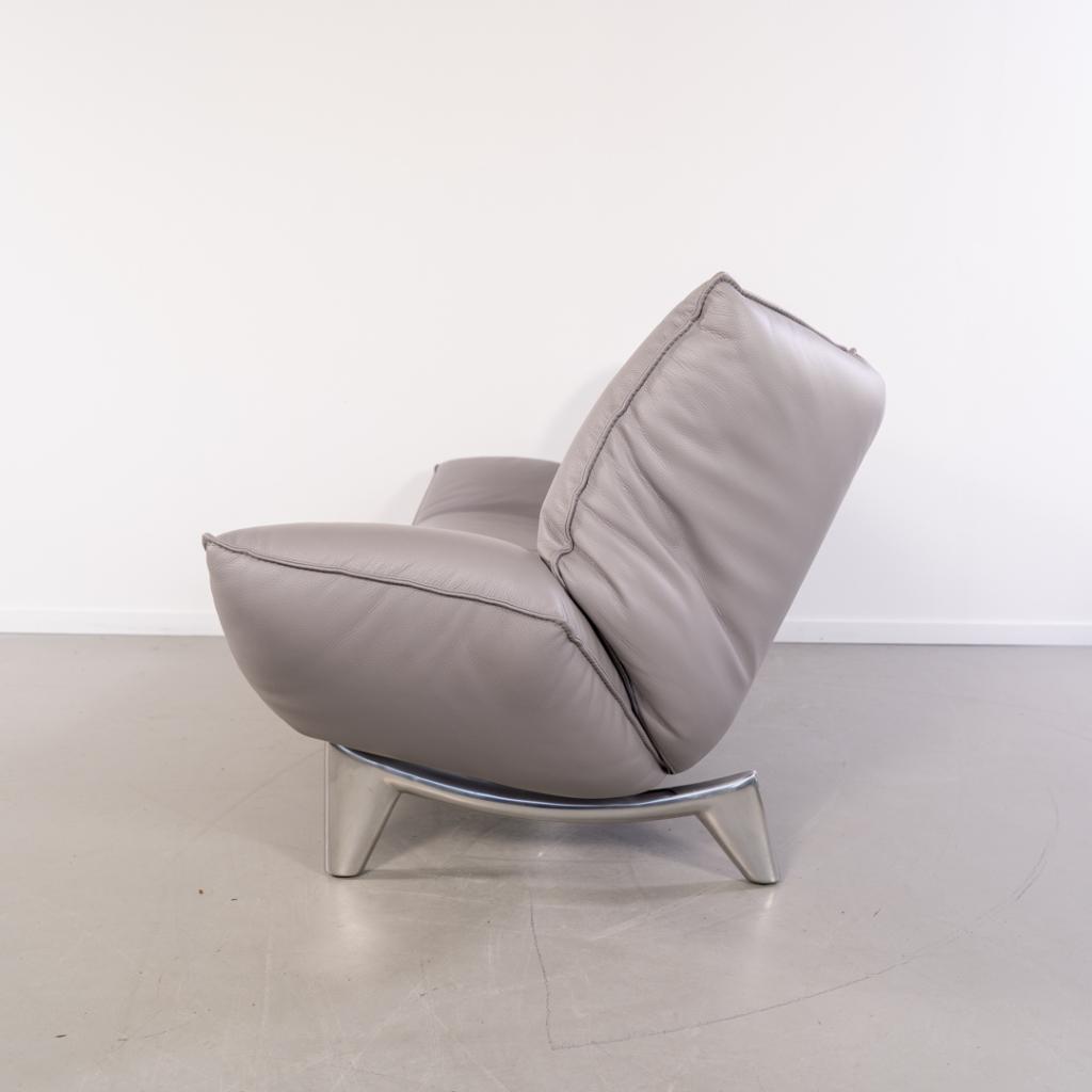 ACTIE!! 1x Leolux Tango 3-zits/223cm Bank Grijs - Gepolijst, Niet ingevuld, Niet ingevuld, Driepersoons, 75 tot 100 cm